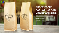 Empaquetado de papel inferior plano de Kraft de la bolsa de papel de Kraft para el café Bean With Valve